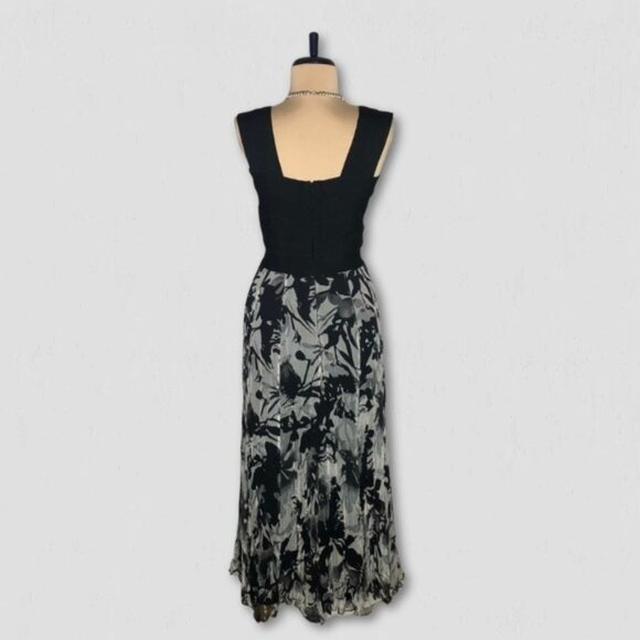 Tadashi Collection Fit and Flare Floral Midi Dress Black White Size 8 - Picture 2 of 13